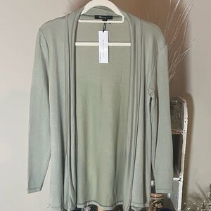 NWT Yana K One Size (see measurements)Baby French Terry Sage Green Open Cardigan